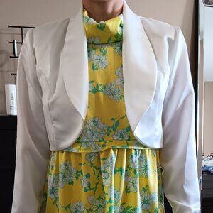 Vintage White Bolero Jacket Nu-Mode Toronto Canada Rhinestone Cuffs Formal 80s